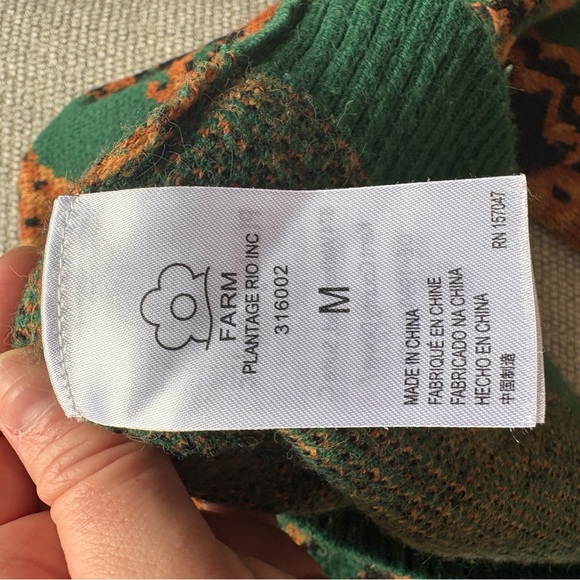 FARM Rio Green Crocodile Knit Sweater - Picture 4 of 5